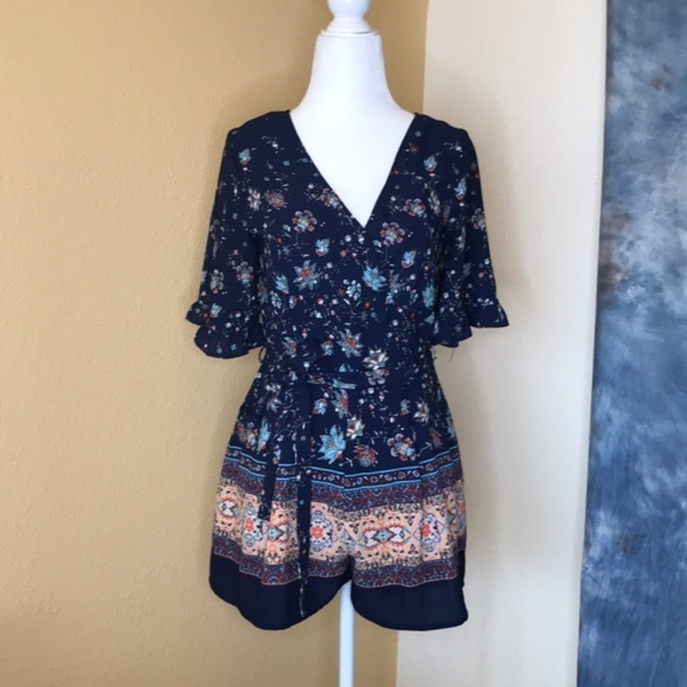 Trixx Super cute summer blue romper Sz S